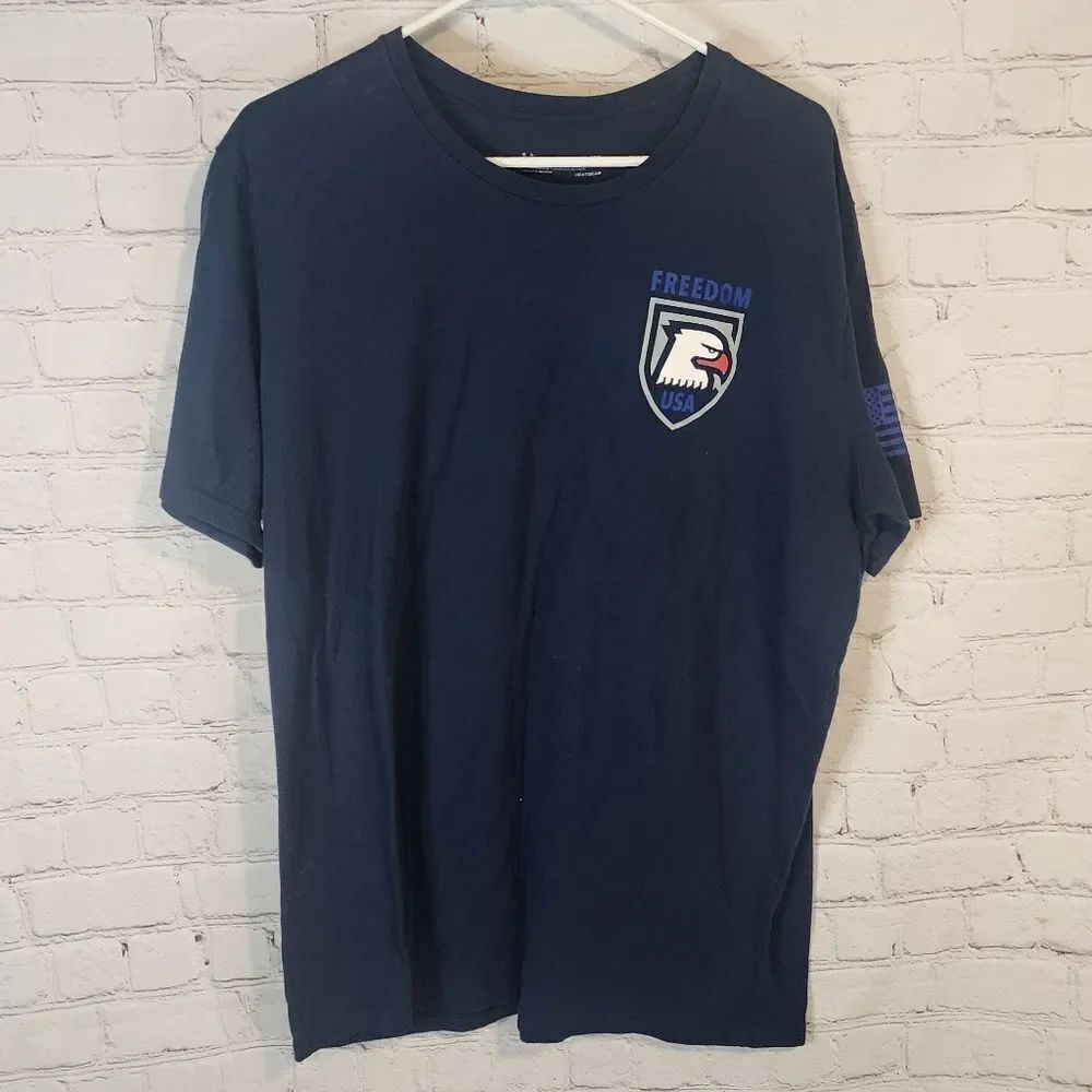 Men's Under Armour "Freedom USA" Navy loose T-Shirt, size XL